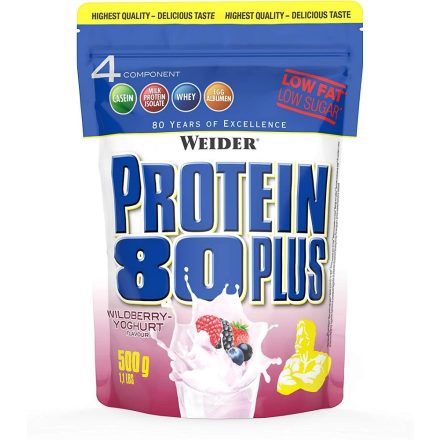 Weider Protein 80 Plus 500 g fehérjepor - erdeigyümölcs-joghurt