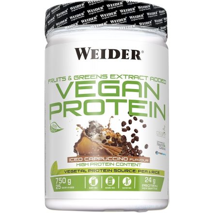 Weider Vegan Protein 750 g vegán fehérjepor - kapucsínó