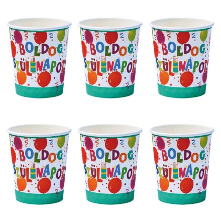 Boldog Szülinapot Jamboree Parti Pohár- 250 ml, 6 db-os