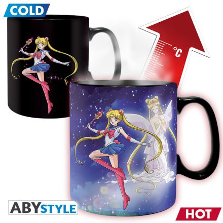 SAILOR MOON - Hore változó bögre - 460 ml - Sailor&Chibi