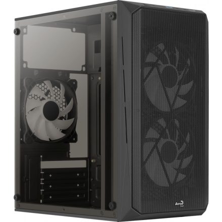 Számítógépház Aerocool CS-107 Mesh FRGB mATX Fekete Acryl üveg