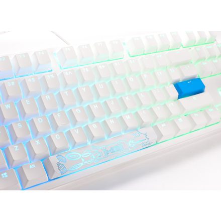 Billentyűzet Ducky ONE 2 RGB TKL MX Blue RGB LED Magyar Fehér