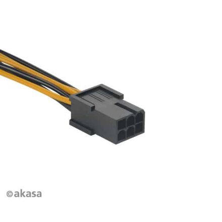 Kábel Táp Átalakító Akasa 6-Pin VGA (Male) - 8-Pin VGA (Female) 10cm