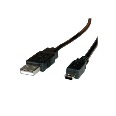 Kábel USB Összekötő Value USB 2.0 A (Male) - mini B (Male) 1.8m Fehér