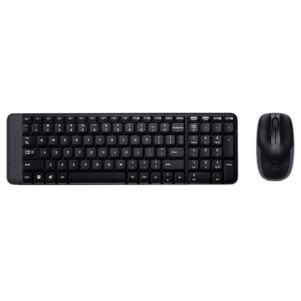 Billentyűzet + Egér Logitech MK220 Membrános Fekete Wireless Magyar