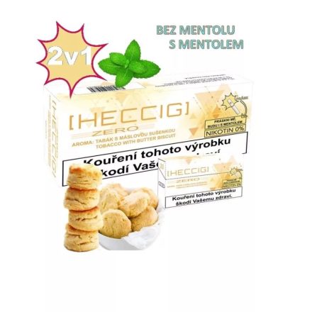 Heccig zero vajaskeksz 2in1 ízhatású nikotin mentes hevítőrúd mentollal - doboz