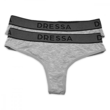 Dressa 341T női pamut tanga - szürke - 2db | XL