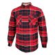 Dressa Vintage Overshirt vastag bélelt kockás férfi flanel favágó ing - piros | S