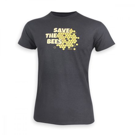 Dressa Save The Bees méhecskés biopamut férfi póló - sötétszürke | 3XL