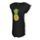 Dressa Pineapple Ananászos pamut női pólóruha - fekete | L/XL