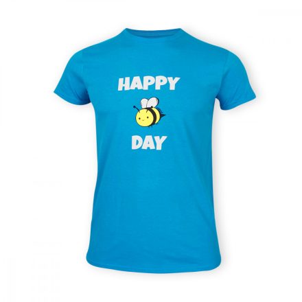 Dressa Happy Day méhecskés rövid ujjú férfi biopamut nagyméretű póló - kék | 3XL