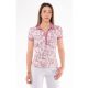 PAR LADIES WRINKLED UNDER BREATS SHORT SLEEVE POLO SHIRT WITH COLLAR mauve color