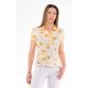 PAR LADIES WRINKLED UNDER BREATS SHORT SLEEVE POLO SHIRT WITH COLLAR yellow margaretas