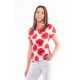 EAGLE LADIES CLASSIC SHORT SLEEVE COLLAR POLO SHIRT white/red poppy flower