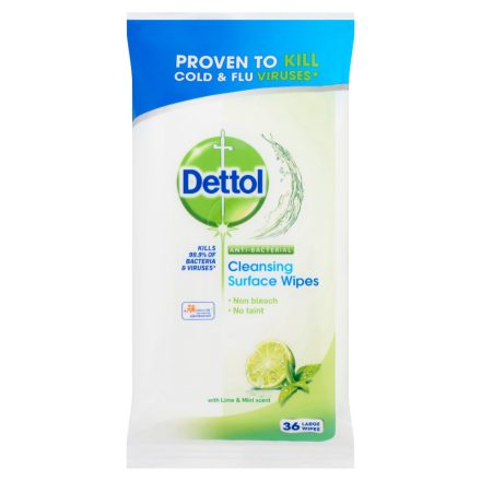 Dettol Felülettisztító kendő antibakteriális 36db-os Lime&Menta