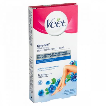 Veet használatra kész hideggyanta szalagok 12db-os Sensitive Skin