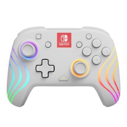 PDP Afterglow Wave, Nintendo Switch/Lite/OLED, RGB LED Lighting, Fehér, Vezeték nélküli kontroller