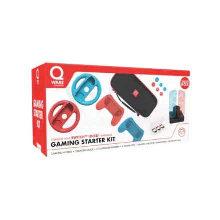 QWare Gaming Starter Kit, Nintendo Switch, 6 elemes, Kék-Piros, Konzol kiegészítő csomag