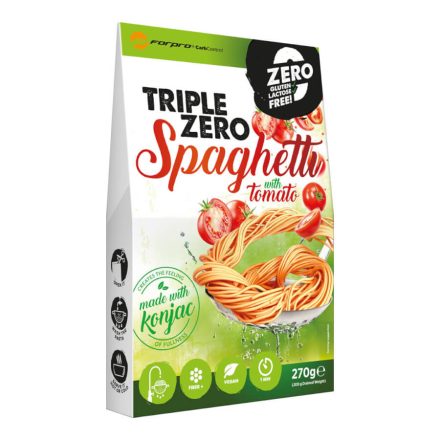 Triple Zero Pasta - Spaghetti paradicsommal - 270g - Forpro - Carb Control (közeli szavidő)