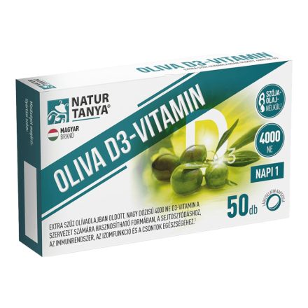 Oliva D3-vitamin - 4000 NE - 50 lágyzselatin kapszula - Natur Tanya (közeli szavidő)