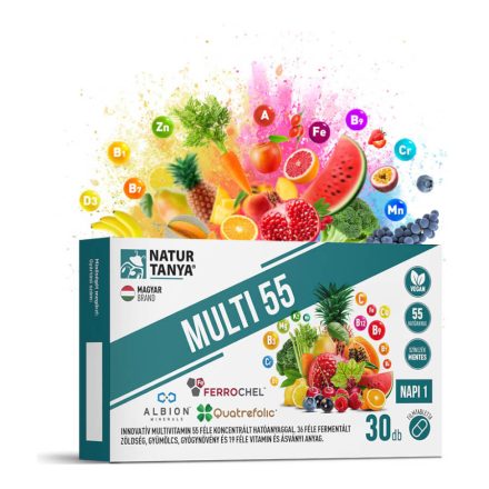 MULTI 55 - Fermentált multivitamin 55 féle koncentrált hatóanyag - 30 tabletta - Natur Tanya