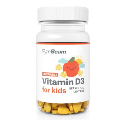 D3-vitamin rágótabletta gyerekeknek - narancs - 120 rágótabletta - GymBeam