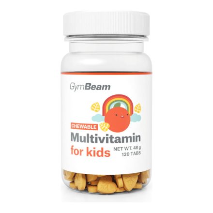 Multivitamin rágótabletta gyerekeknek - narancs - 120 rágótabletta - GymBeam