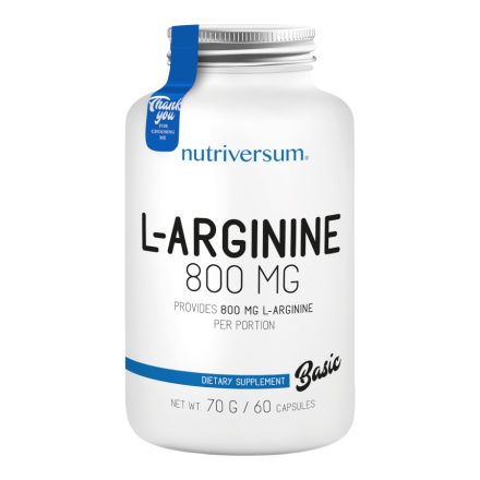 L-arginine - 60 kapszula - BASIC - Nutriversum - ízesítetlen