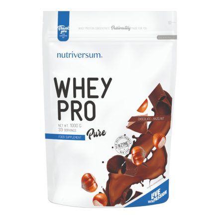 Whey PRO - 1 000 g - PURE - Nutriversum - mogyorós-csokoládé