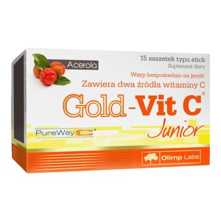 Gold-Vit C Junior - 15 db tasak - málna - Olimp Labs