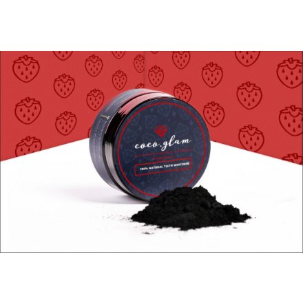 Coco Glam Strawberry - eper ízű fogfehérítő por 30g