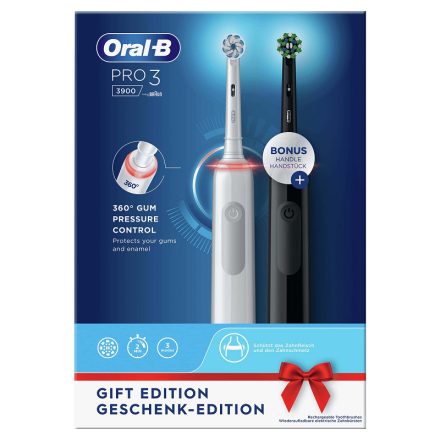 Oral-B PRO 3 3900 Black&White Duopack elektromos fogkefe csomag