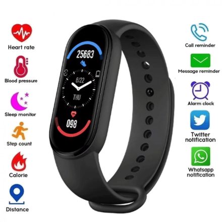 M6 Okoskarkötő, Okosóra, Fitnesz Tracker, Smartband