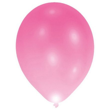 Világító LED léggömb, lufi 5 db-os 11 inch (27,5 cm) Pink