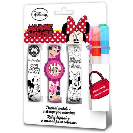 Disney Minnie digitális karóra + színezhető óraszíj szett