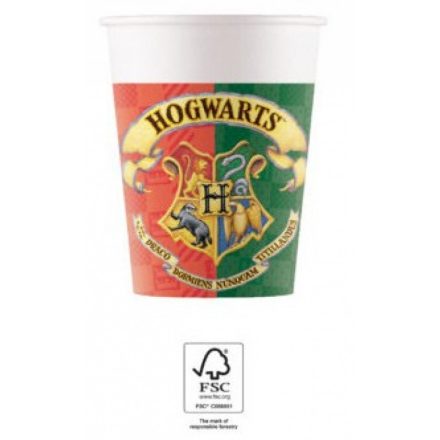 Harry Potter Hogwarts Houses papír pohár 8 db-os 200 ml FSC