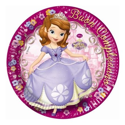 Disney Sofia Happy Birthday, Szófia Papírtányér 8 db-os 23 cm