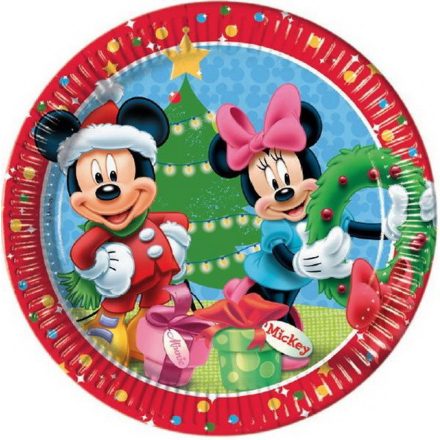 Disney Mickey Christmas Time Papírtányér 8 db-os 23 cm