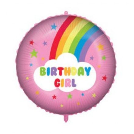 Rainbow Birthday Girl fólia lufi 46 cm