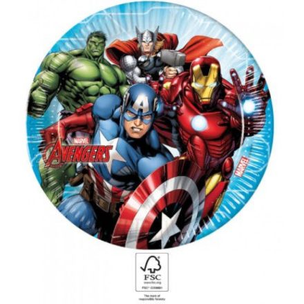 Mighty Avengers, Bosszúállók papírtányér 8 db-os 23 cm FSC