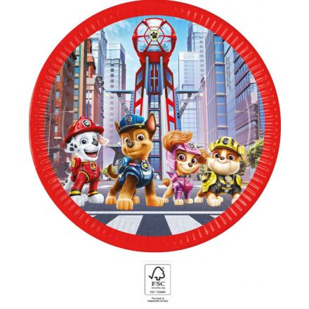 Paw Patrol The Movie, Mancs Őrjárat papírtányér 8 db-os 23 cm FSC