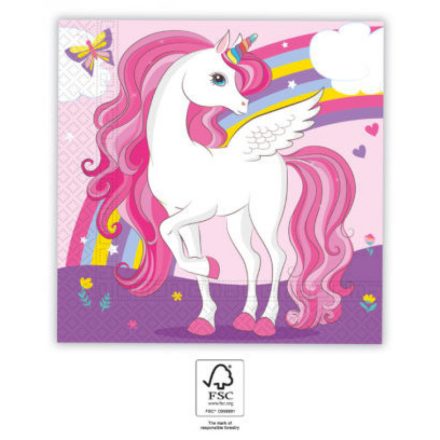 Unicorn Rainbow Colors, Unikornis szalvéta 20 db-os 33x33 cm FSC