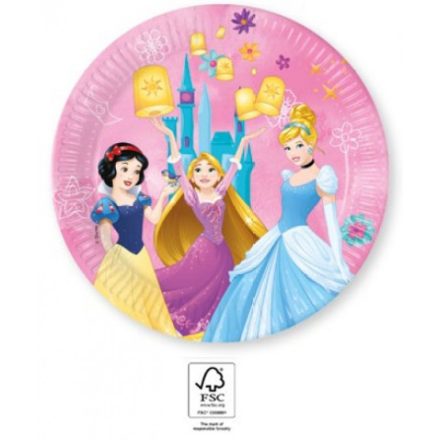 Disney Princess Live your Story, Disney Hercegnők papírtányér 8 db-os 23 cm FSC