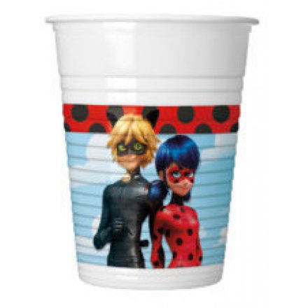 Miraculous Ladybug, Katicabogár és fekete macska kalandjai műanyag pohár 8 db-os 200 ml