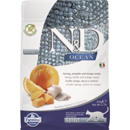 N&D Cat Ocean hering, sütőtök, narancs adult 300g