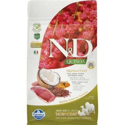 N&D Dog Quinoa Skin&coat kacsa&kókusz adult mini 800g