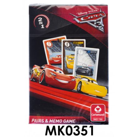 Memória kártya, Cars3- Verdák, MINI, Fekete Péter, 6x9 cm dobozban