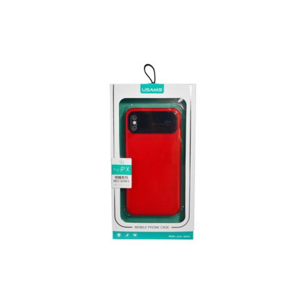 Usams Meo iPhone X/XS Plexi Tok Piros