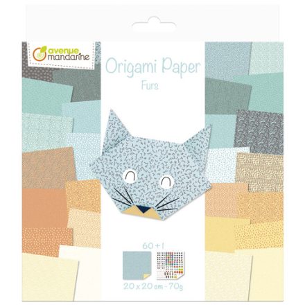 Avenue Mandarine OR513C Origami Paper, Furs, 20 x 20 cm, 60 sheets, 70g