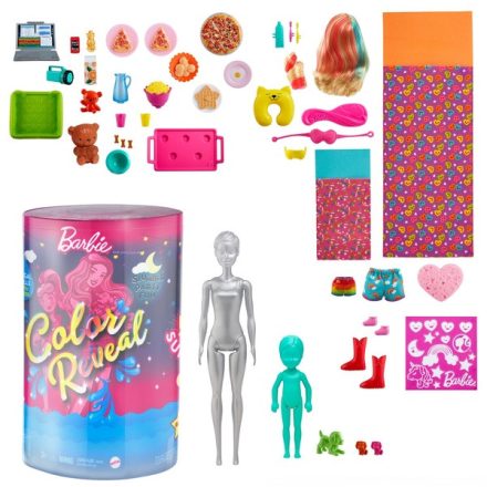 Barbie Color Reveal: Pizsiparty- Barbie és Chelsea babával